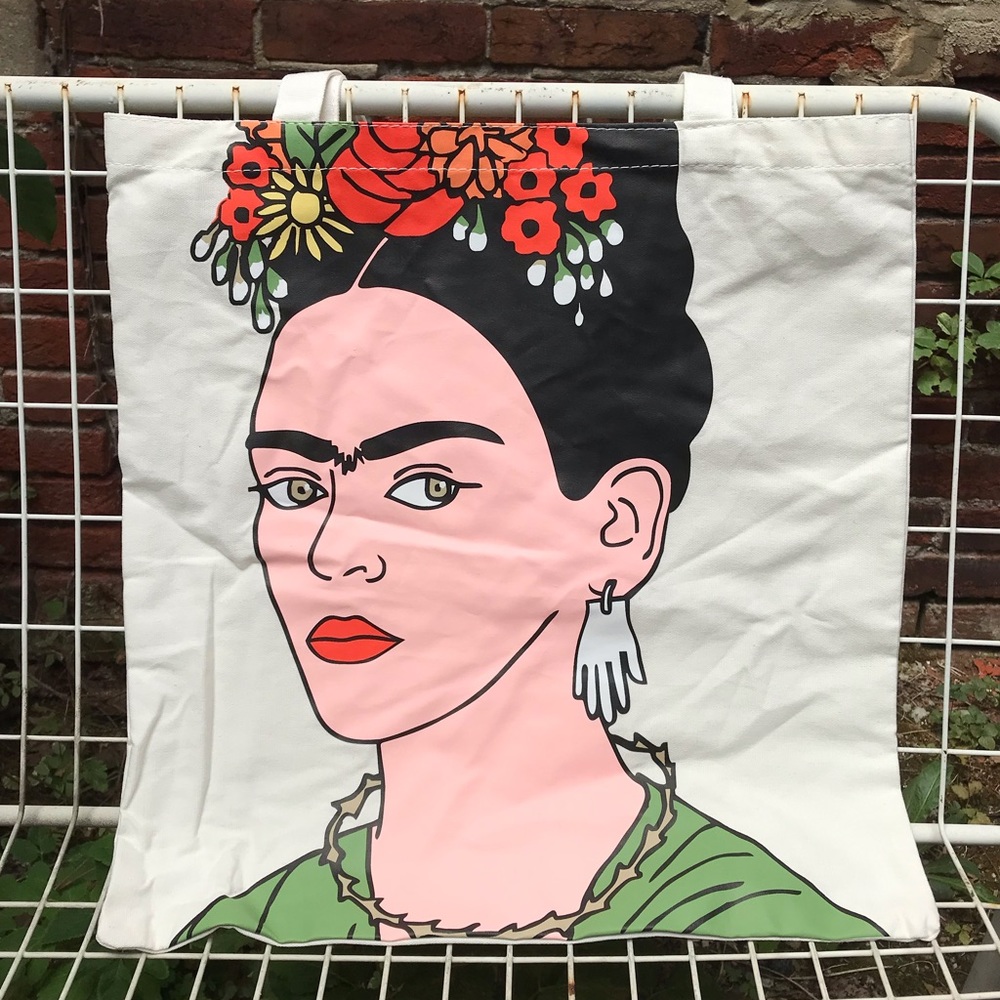 Frida Kahlo painted canvas tote bag - Picture 5 of 8